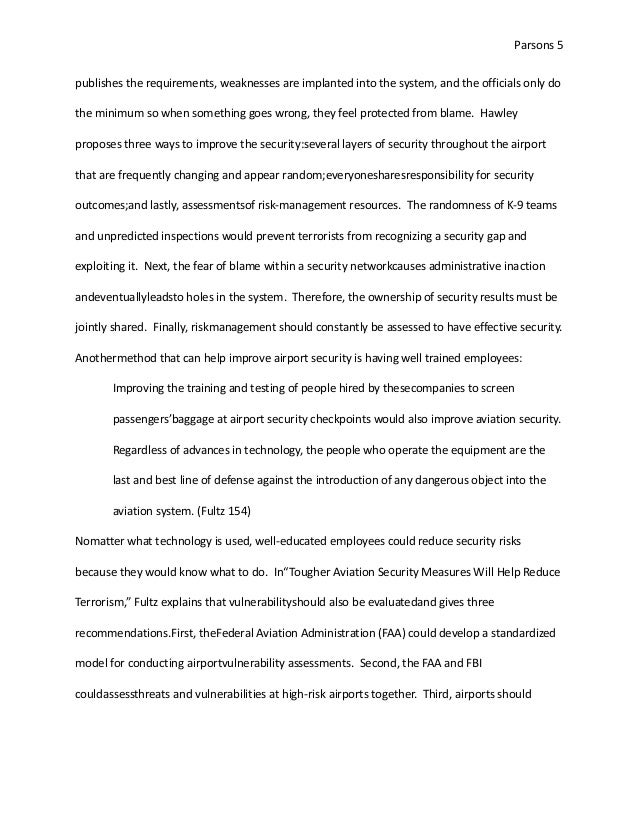thesis statement on airport security